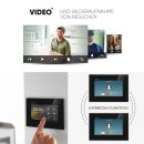 BALTER EVO HD Video Türsprechanlage mit Fingerprint Schwarz/Schwarz 2 Familienhaus Set 2x 7" LCD Monitor WiFi + 2x 7" LCD Monitor