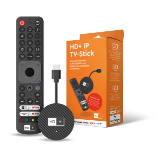 HD-Plus IP TV-Stick inkl. 3 Monate HD+ IP-Abo (UHD 4K, Android TV, Dual-WiFi, Bluetooth, HDMI)