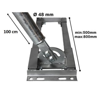 Aufdachhalter Sparren Halter mit 48 mm Mast für ausgebautes Dach Aufdach